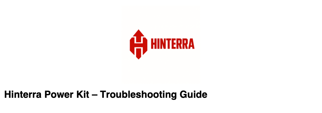 Troubleshooting guide